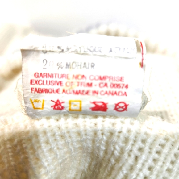 KITTY HAWK Knit Fair Isle Mohair Blend VTG Zip Hooded Sweater - Picture 12 of 12